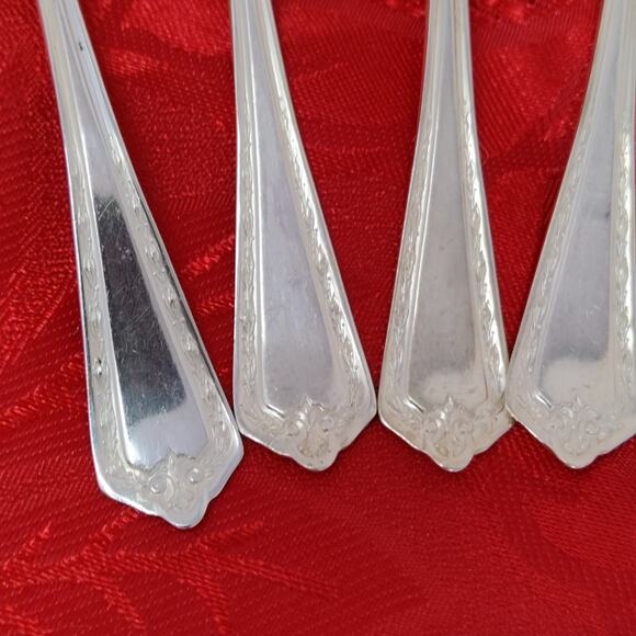 7X HAMPDEN Silverplate International Silver Wm Rogers Ice Cream Fork 5" - Picture 8 of 13